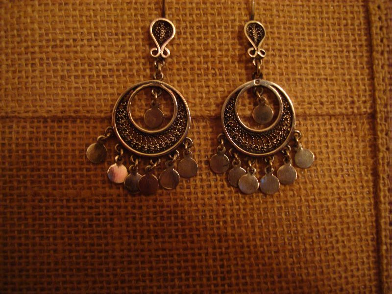 Egyptian filigree earring
